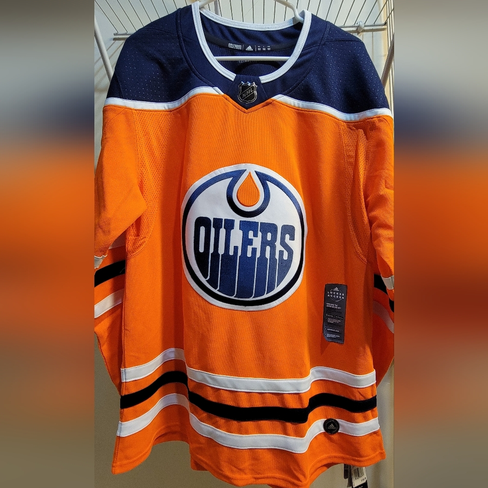 Adidas Climalite Authentic Edmonton Oilers Orange Jersey size 52